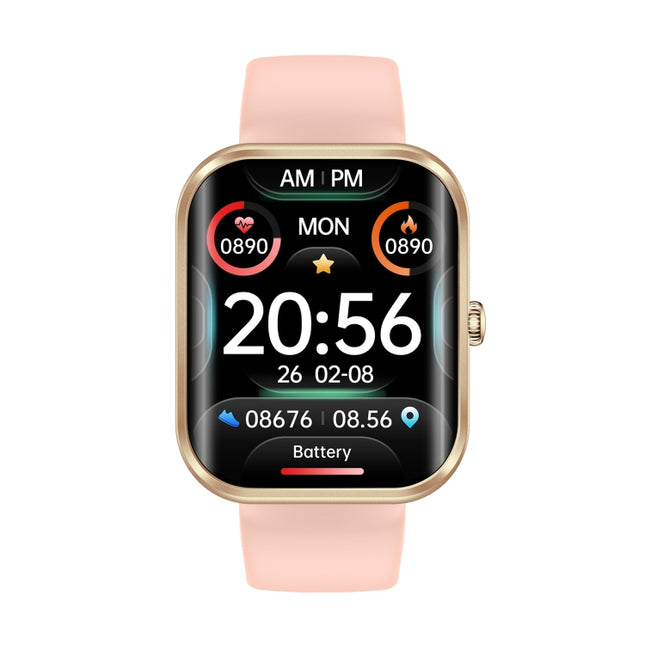 AK58 1.96 inch Screen Bluetooth Smart Watch, Support Health Monitoring & 100+ Sports Modes, Silicone Band, Steel Band