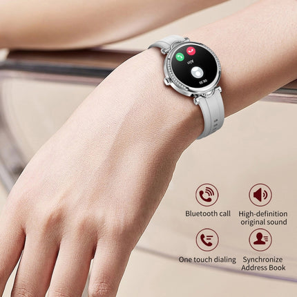 CF32 1.27 inch Screen Lady Smart Watch, Support Female Physiology Monitoring & 100+ Sports Modes, Silicone Band