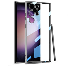 GKK Plating Transparent TPU Phone Case, Without pen, For Samsung Galaxy S24 Ultra, For Samsung Galaxy S24