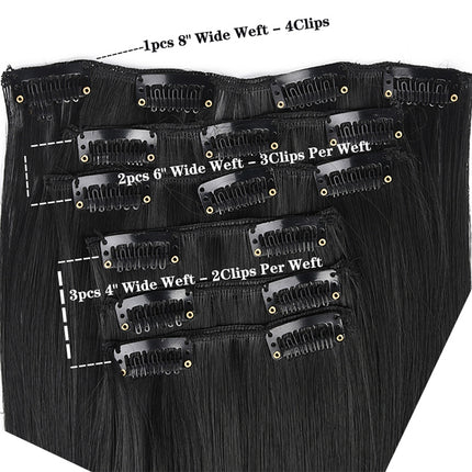 50cm 16 Card Long Curly Hair Wig Seamless Hair Extension Piece