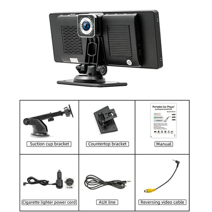 B5303R 10.26 inch Portable Car MP5 Player Built-in Driving Recorder Support CarPlay / Android Auto