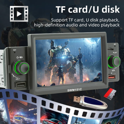 SWM151C 5 inch Portable Car MP5 Player Support CarPlay / Android Auto