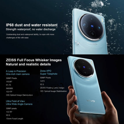 vivo X100 Pro, Face ID / Fingerprint Identification, 6.78 inch Android 14 OriginOS 4 Dimensity 9300 Octa Core 3.25GHz, OTG, NFC, Network: 5G