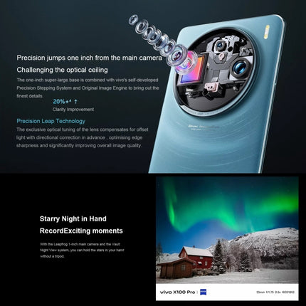 vivo X100 Pro, Face ID / Fingerprint Identification, 6.78 inch Android 14 OriginOS 4 Dimensity 9300 Octa Core 3.25GHz, OTG, NFC, Network: 5G