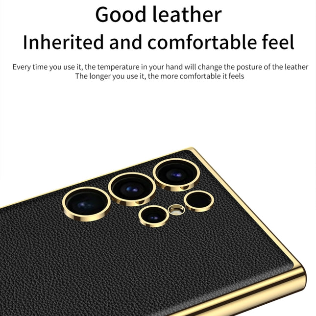 GKK Plating TPU + Leather Full Coverage Phone Case, For Samsung Galaxy S24 Ultra 5G, For Samsung Galaxy S24+ 5G, For Samsung Galaxy S24 5G