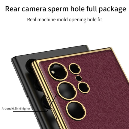 GKK Plating TPU + Leather Full Coverage Phone Case, For Samsung Galaxy S24 Ultra 5G, For Samsung Galaxy S24+ 5G, For Samsung Galaxy S24 5G