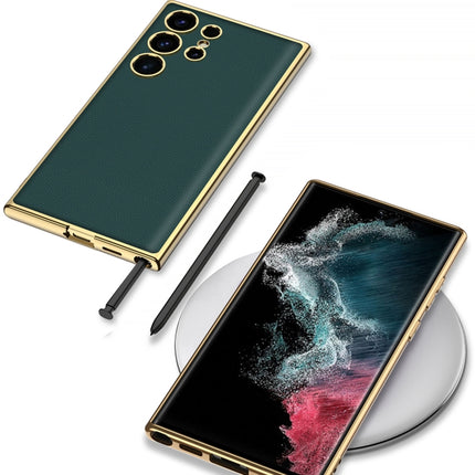 GKK Plating TPU + Leather Full Coverage Phone Case, For Samsung Galaxy S24 Ultra 5G, For Samsung Galaxy S24+ 5G, For Samsung Galaxy S24 5G