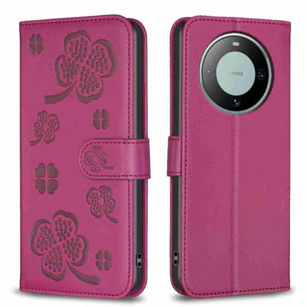 Four-leaf Embossed Leather Phone Case, For Huawei Mate 60 Pro / 60 Pro+, For Huawei Mate 60