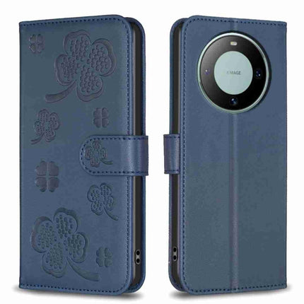 Four-leaf Embossed Leather Phone Case, For Huawei Mate 60 Pro / 60 Pro+, For Huawei Mate 60