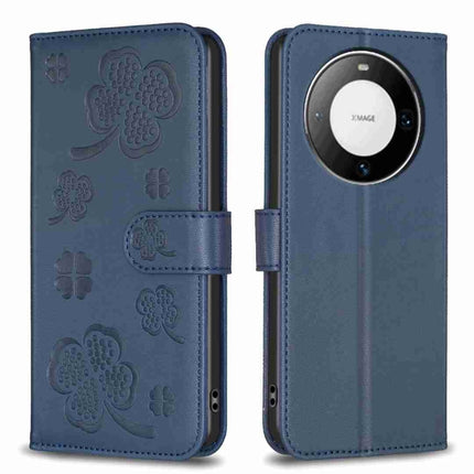 Four-leaf Embossed Leather Phone Case, For Huawei Mate 60 Pro / 60 Pro+, For Huawei Mate 60