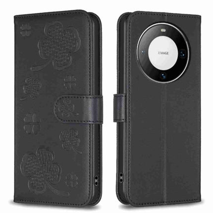 Four-leaf Embossed Leather Phone Case, For Huawei Mate 60 Pro / 60 Pro+, For Huawei Mate 60