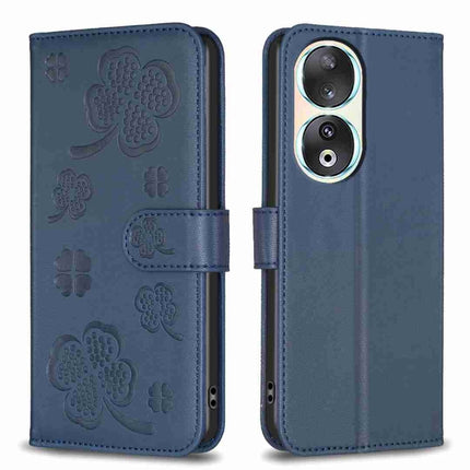 Four-leaf Embossed Leather Phone Case, For Honor 90 Lite / X50i, For Honor 90 Pro, For Honor 90 5G, For Honor X7a