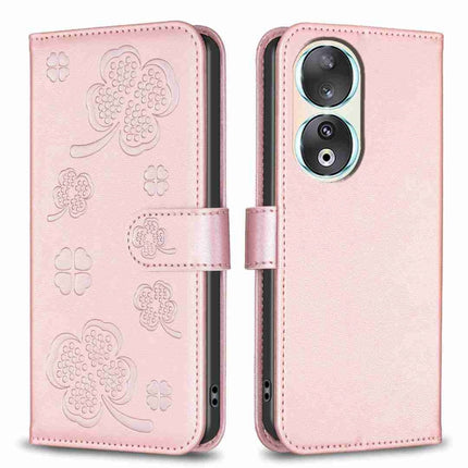 Four-leaf Embossed Leather Phone Case, For Honor 90 Lite / X50i, For Honor 90 Pro, For Honor 90 5G, For Honor X7a