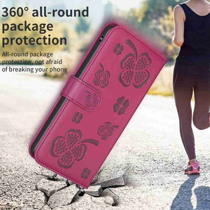 Four-leaf Embossed Leather Phone Case, For Honor 90 Lite / X50i, For Honor 90 Pro, For Honor 90 5G, For Honor X7a