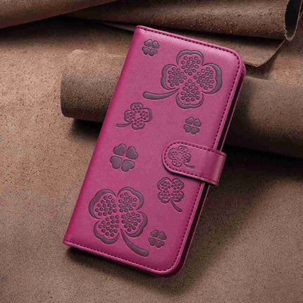 Four-leaf Embossed Leather Phone Case, For Honor 90 Lite / X50i, For Honor 90 Pro, For Honor 90 5G, For Honor X7a