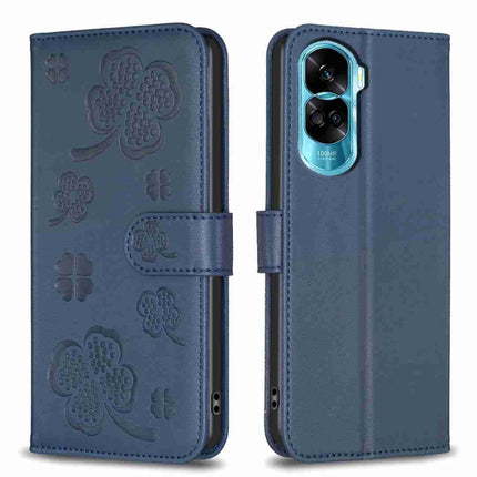 Four-leaf Embossed Leather Phone Case, For Honor 90 Lite / X50i, For Honor 90 Pro, For Honor 90 5G, For Honor X7a