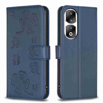 Four-leaf Embossed Leather Phone Case, For Honor 90 Lite / X50i, For Honor 90 Pro, For Honor 90 5G, For Honor X7a