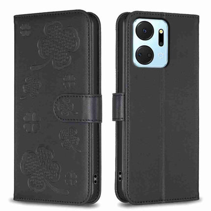 Four-leaf Embossed Leather Phone Case, For Honor 90 Lite / X50i, For Honor 90 Pro, For Honor 90 5G, For Honor X7a