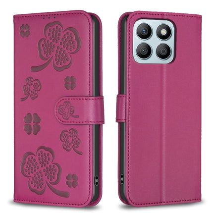 Four-leaf Embossed Leather Phone Case, For Honor X8b, For Honor X9b/Magic6 Lite 5G, For Honor X7b, For Honor X6a