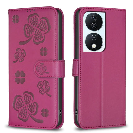Four-leaf Embossed Leather Phone Case, For Honor X8b, For Honor X9b/Magic6 Lite 5G, For Honor X7b, For Honor X6a