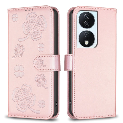 Four-leaf Embossed Leather Phone Case, For Honor X8b, For Honor X9b/Magic6 Lite 5G, For Honor X7b, For Honor X6a
