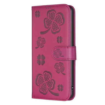Four-leaf Embossed Leather Phone Case, For Honor 600 Global, For Honor X8c 4G, For Honor X6b, For Honor 200 Lite Global