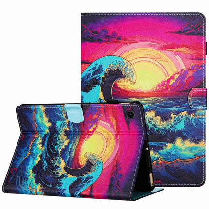 Painted Pattern Stitching Smart Leather Tablet Case, For Lenovo Tab M10 Plus