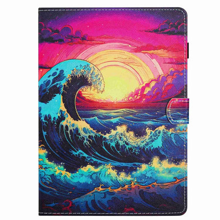 Painted Pattern Stitching Smart Leather Tablet Case, For Lenovo Tab M10 Plus