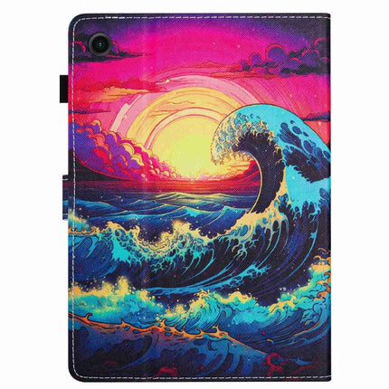 Painted Pattern Stitching Smart Leather Tablet Case, For Lenovo Tab M10 Plus