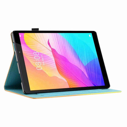 Painted Pattern Stitching Smart Leather Tablet Case, For Lenovo Tab M10 Plus