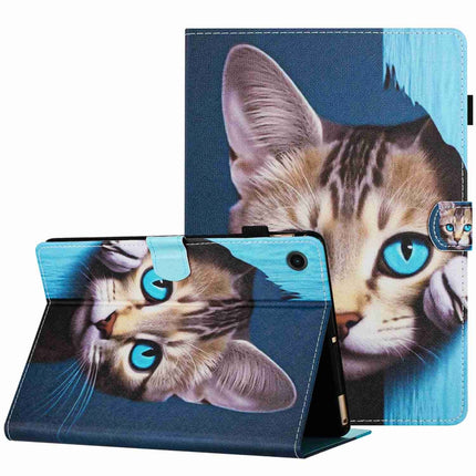 Painted Pattern Stitching Smart Leather Tablet Case, For Lenovo Tab M10 Plus