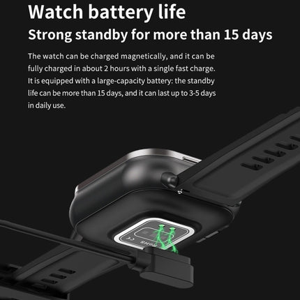 D8 2.01 inch 2 in 1 Bluetooth Earphone Silicone Band Smart Watch, Support Health Monitoring / NFC