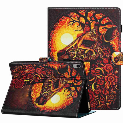 Painted Pattern Stitching Smart Leather Tablet Case