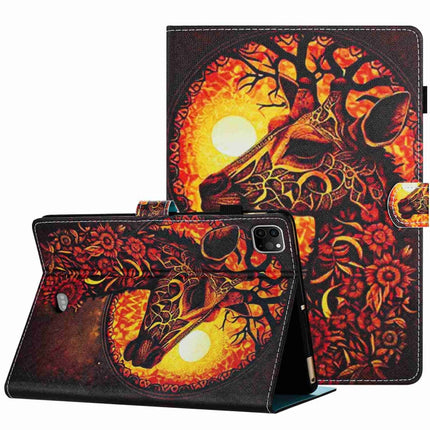 Painted Pattern Stitching Smart Leather Tablet Case