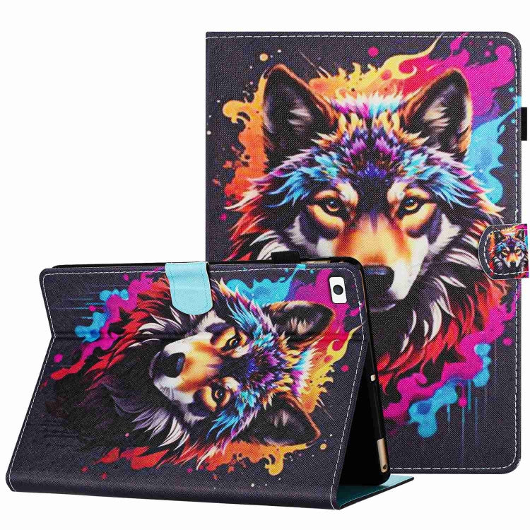 Painted Pattern Stitching Smart Leather Tablet Case, For iPad mini 5 / 4 / 3 / 2 / 1, For iPad 9.7 2018 / 2017