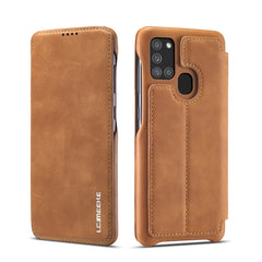 LC.IMEEKE Hon Ancient Series Horizontal Flip Leather Case with Holder & Card Slot, For Samsung Galaxy A21s