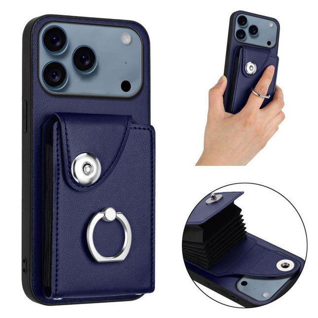 Organ Card Bag Ring Holder Phone Case, For iPhone 17e / 16e, For iPhone 17 Pro Max, For iPhone 17 Pro, For iPhone 17