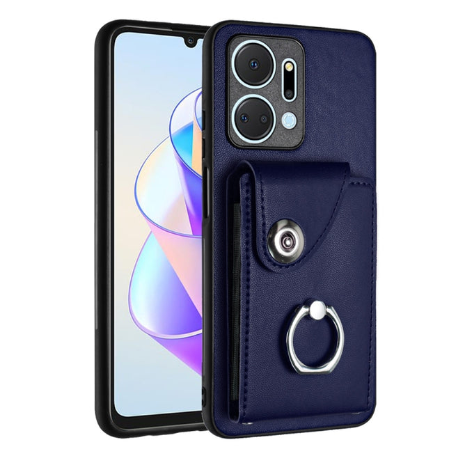 Organ Card Bag Ring Holder PU Phone Case, For Honor X7a / Play7T, For Honor X8a, For Honor X9a / Magic5 Lite