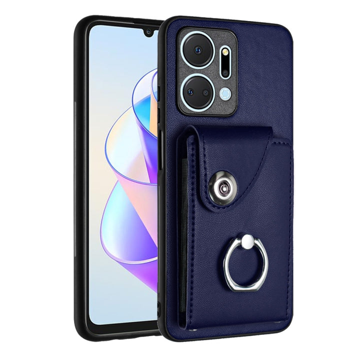 Organ Card Bag Ring Holder PU Phone Case, For Honor X7a / Play7T, For Honor X8a, For Honor X9a / Magic5 Lite