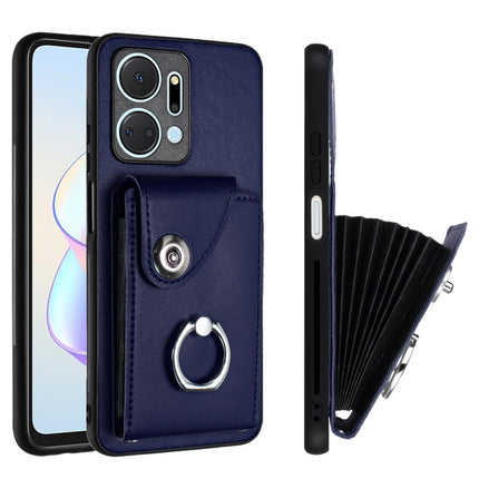 Organ Card Bag Ring Holder PU Phone Case, For Honor X7a / Play7T, For Honor X8a, For Honor X9a / Magic5 Lite