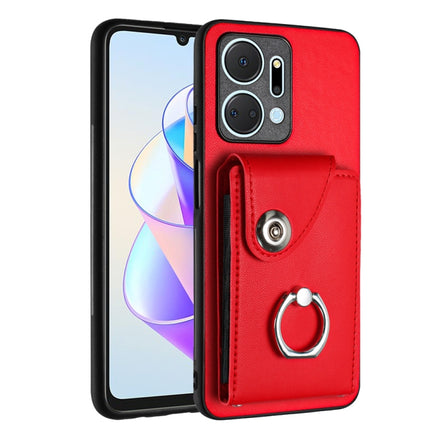 Organ Card Bag Ring Holder PU Phone Case, For Honor X7a / Play7T, For Honor X8a, For Honor X9a / Magic5 Lite