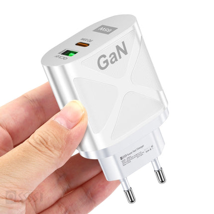 65W Gallium Nitride GaN389 USB + Type-C Fast Charging Charger, EU Plug, US Plug, UK Plug