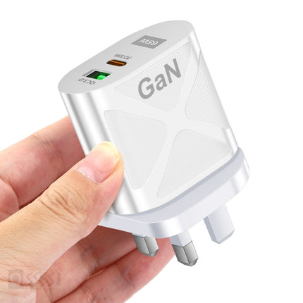 65W Gallium Nitride GaN389 USB + Type-C Fast Charging Charger, EU Plug, US Plug, UK Plug