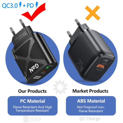 65W Gallium Nitride GaN389 USB + Type-C Fast Charging Charger, EU Plug, US Plug, UK Plug