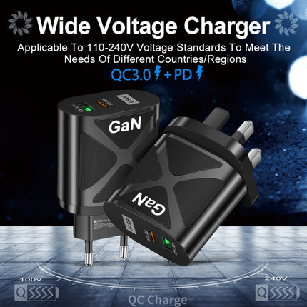 65W Gallium Nitride GaN389 USB + Type-C Fast Charging Charger, EU Plug, US Plug, UK Plug
