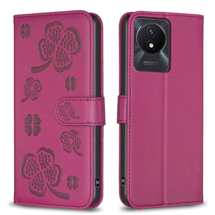 Four-leaf Embossed Leather Phone Case, For vivo Y78 5G / Y36, For vivo Y02 4G, For vivo Y35 4G / Y22s, For vivo Y02s