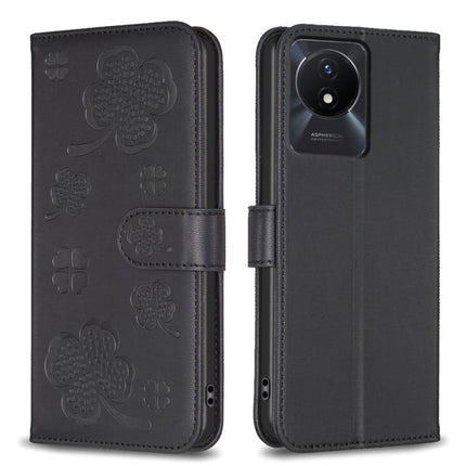 Four-leaf Embossed Leather Phone Case, For vivo Y78 5G / Y36, For vivo Y02 4G, For vivo Y35 4G / Y22s, For vivo Y02s