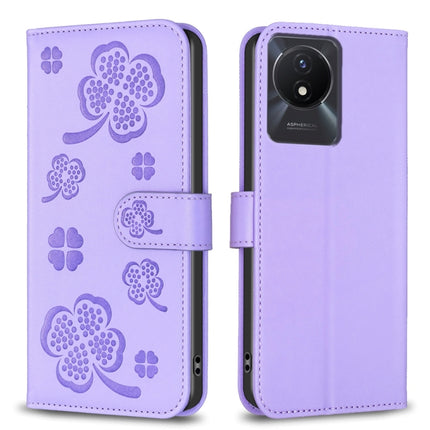 Four-leaf Embossed Leather Phone Case, For vivo Y78 5G / Y36, For vivo Y02 4G, For vivo Y35 4G / Y22s, For vivo Y02s