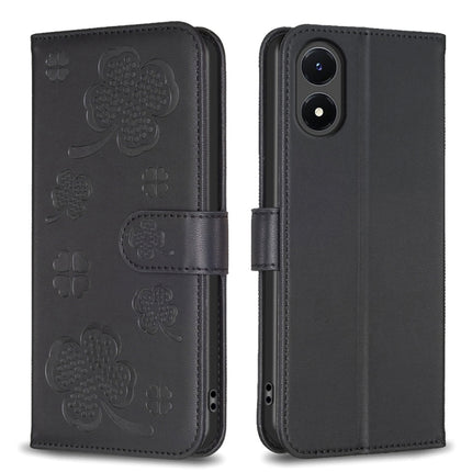 Four-leaf Embossed Leather Phone Case, For vivo Y78 5G / Y36, For vivo Y02 4G, For vivo Y35 4G / Y22s, For vivo Y02s