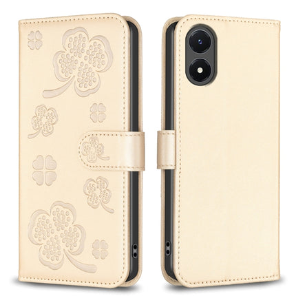 Four-leaf Embossed Leather Phone Case, For vivo Y78 5G / Y36, For vivo Y02 4G, For vivo Y35 4G / Y22s, For vivo Y02s